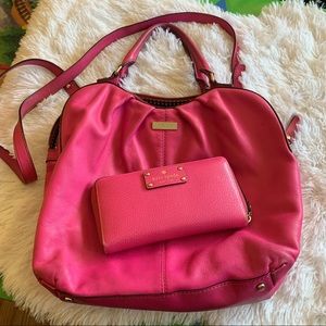 Kate Spade Hot Pink Satchel/Crossbody & Wallet Set